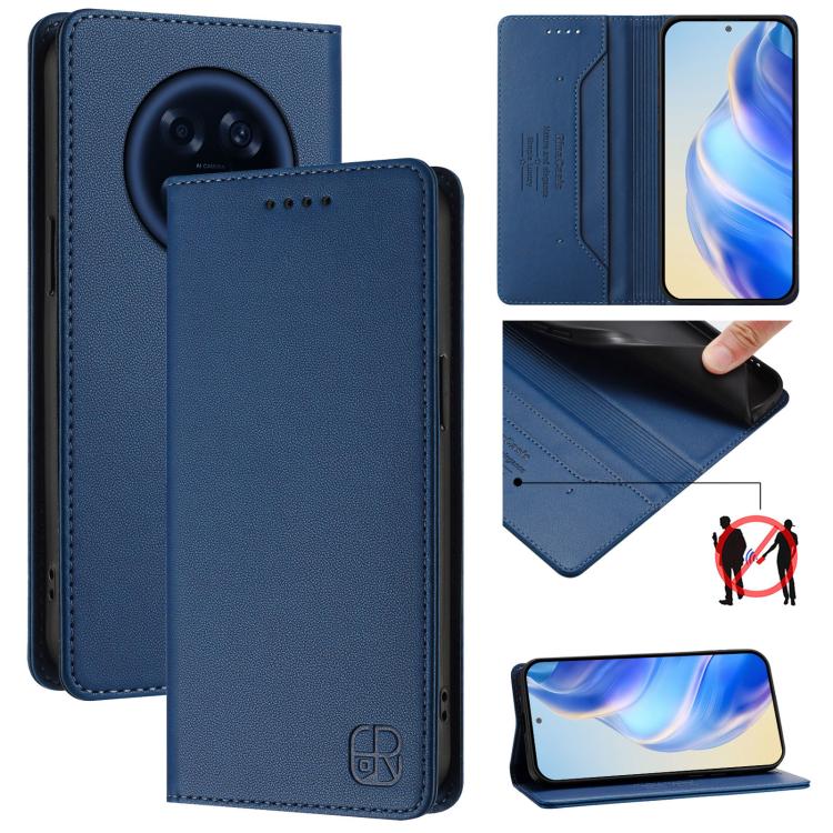 RC01 Dual-Folded Magnetic Suction RFID Leather Phone Case, For OPPO Reno16 F / FS 5G, For OPPO Reno16 / Reno16 Pro Global, For OPPO Find X9s Pro 5G, For OPPO Find X9 Ultra, For OPPO Find X9, For OPPO A6 GT 5G