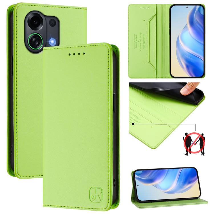 RC01 Dual-Folded Magnetic Suction RFID Leather Phone Case, For OPPO Find X9 Pro, For OPPO K13 Turbo 5G / K13 Turbo Pro 5G