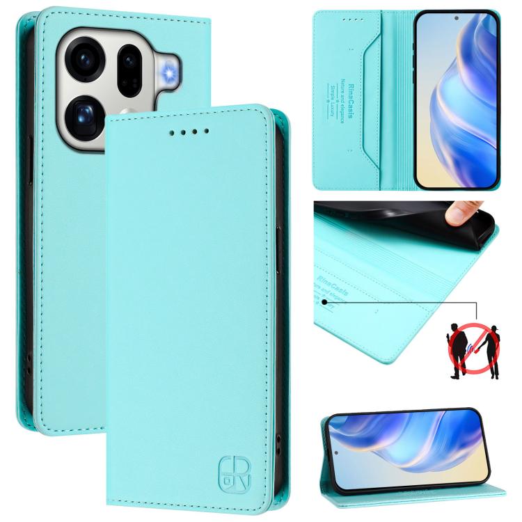 RC01 Dual-Folded Magnetic Suction RFID Leather Phone Case, For OPPO Find X9 Pro, For OPPO K13 Turbo 5G / K13 Turbo Pro 5G