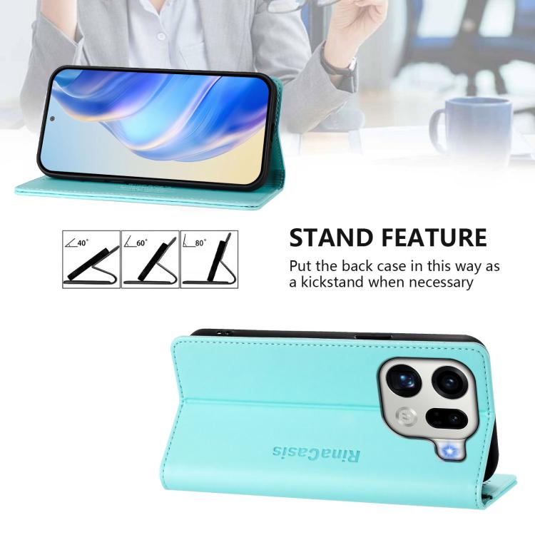RC01 Dual-Folded Magnetic Suction RFID Leather Phone Case, For OPPO Find X9 Pro, For OPPO K13 Turbo 5G / K13 Turbo Pro 5G