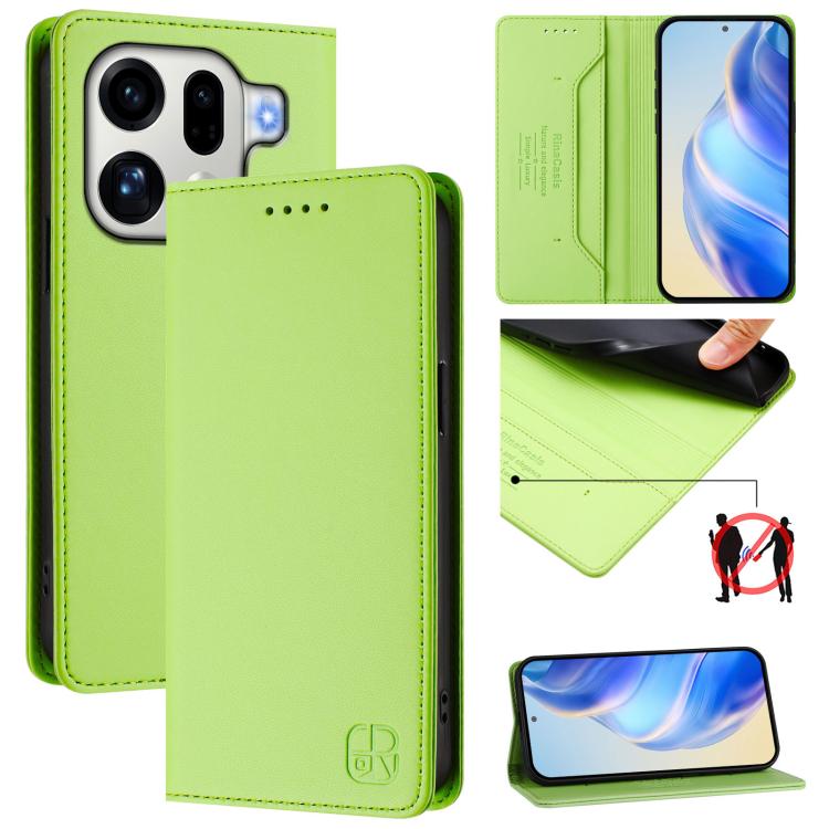 RC01 Dual-Folded Magnetic Suction RFID Leather Phone Case, For OPPO Find X9 Pro, For OPPO K13 Turbo 5G / K13 Turbo Pro 5G