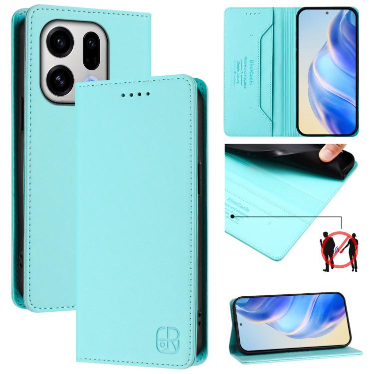 RC01 Dual-Folded Magnetic Suction RFID Leather Phone Case, For OPPO Reno16 F / FS 5G, For OPPO Reno16 / Reno16 Pro Global, For OPPO Find X9s Pro 5G, For OPPO Find X9 Ultra, For OPPO Find X9, For OPPO A6 GT 5G