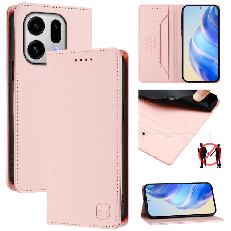 RC01 Dual-Folded Magnetic Suction RFID Leather Phone Case, For OPPO Reno16 F / FS 5G, For OPPO Reno16 / Reno16 Pro Global, For OPPO Find X9s Pro 5G, For OPPO Find X9 Ultra, For OPPO Find X9, For OPPO A6 GT 5G