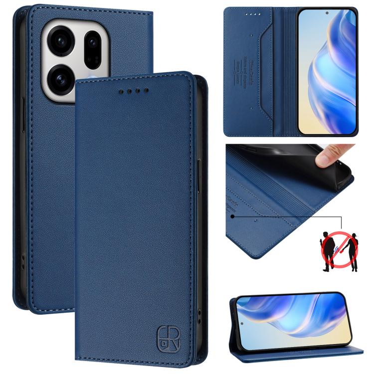 RC01 Dual-Folded Magnetic Suction RFID Leather Phone Case, For OPPO Reno16 F / FS 5G, For OPPO Reno16 / Reno16 Pro Global, For OPPO Find X9s Pro 5G, For OPPO Find X9 Ultra, For OPPO Find X9, For OPPO A6 GT 5G
