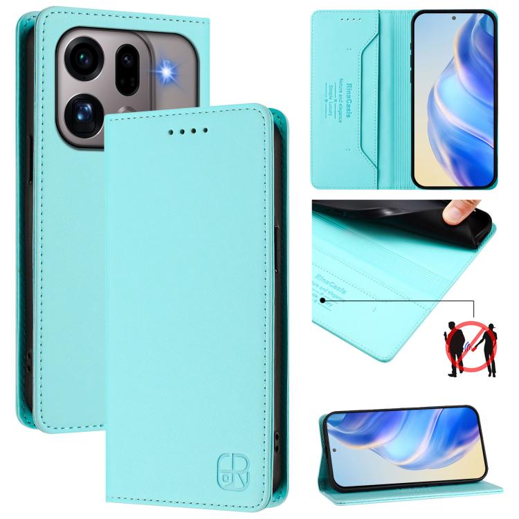 RC01 Dual-Folded Magnetic Suction RFID Leather Phone Case, For OPPO Reno16 F / FS 5G, For OPPO Reno16 / Reno16 Pro Global, For OPPO Find X9s Pro 5G, For OPPO Find X9 Ultra, For OPPO Find X9, For OPPO A6 GT 5G