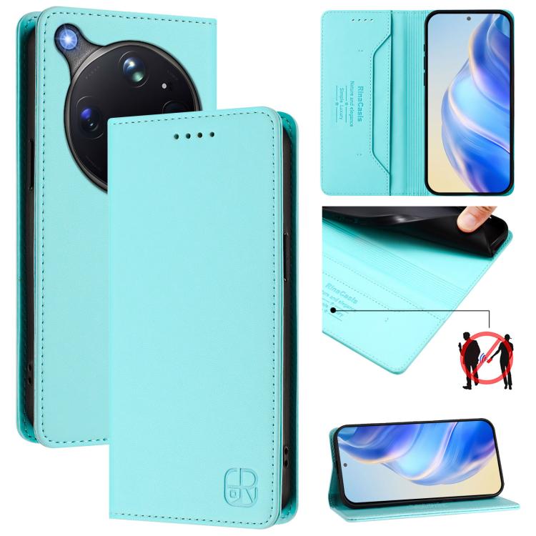 RC01 Dual-Folded Magnetic Suction RFID Leather Phone Case, For OPPO Reno16 F / FS 5G, For OPPO Reno16 / Reno16 Pro Global, For OPPO Find X9s Pro 5G, For OPPO Find X9 Ultra, For OPPO Find X9, For OPPO A6 GT 5G