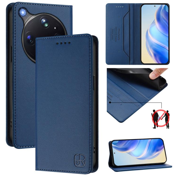 RC01 Dual-Folded Magnetic Suction RFID Leather Phone Case, For OPPO Reno16 F / FS 5G, For OPPO Reno16 / Reno16 Pro Global, For OPPO Find X9s Pro 5G, For OPPO Find X9 Ultra, For OPPO Find X9, For OPPO A6 GT 5G