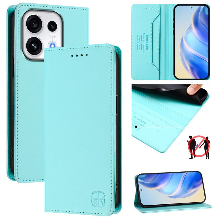 RC01 Dual-Folded Magnetic Suction RFID Leather Phone Case, For OPPO Reno16 F / FS 5G, For OPPO Reno16 / Reno16 Pro Global, For OPPO Find X9s Pro 5G, For OPPO Find X9 Ultra, For OPPO Find X9, For OPPO A6 GT 5G