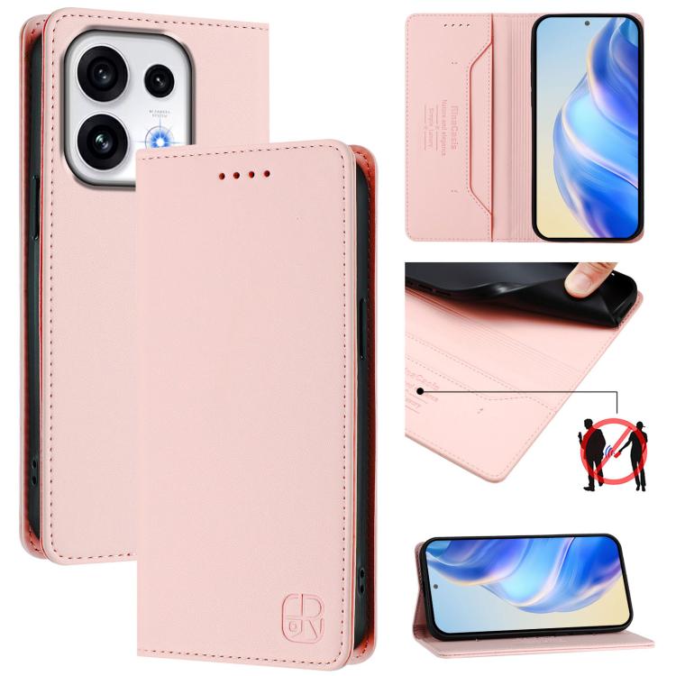 RC01 Dual-Folded Magnetic Suction RFID Leather Phone Case, For OPPO Reno16 F / FS 5G, For OPPO Reno16 / Reno16 Pro Global, For OPPO Find X9s Pro 5G, For OPPO Find X9 Ultra, For OPPO Find X9, For OPPO A6 GT 5G