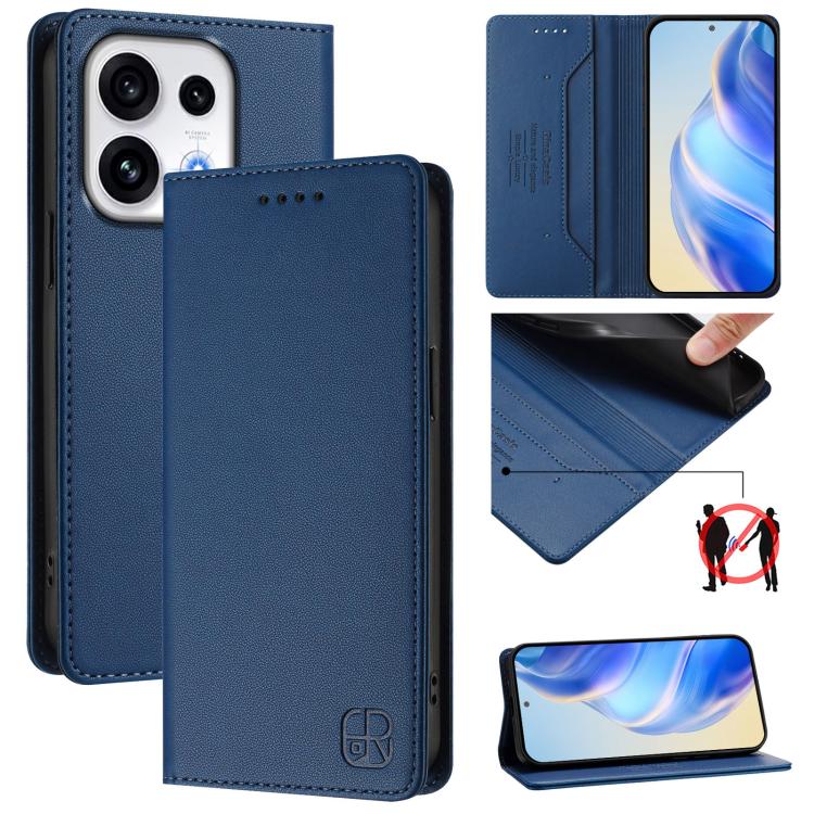RC01 Dual-Folded Magnetic Suction RFID Leather Phone Case, For OPPO Reno16 F / FS 5G, For OPPO Reno16 / Reno16 Pro Global, For OPPO Find X9s Pro 5G, For OPPO Find X9 Ultra, For OPPO Find X9, For OPPO A6 GT 5G