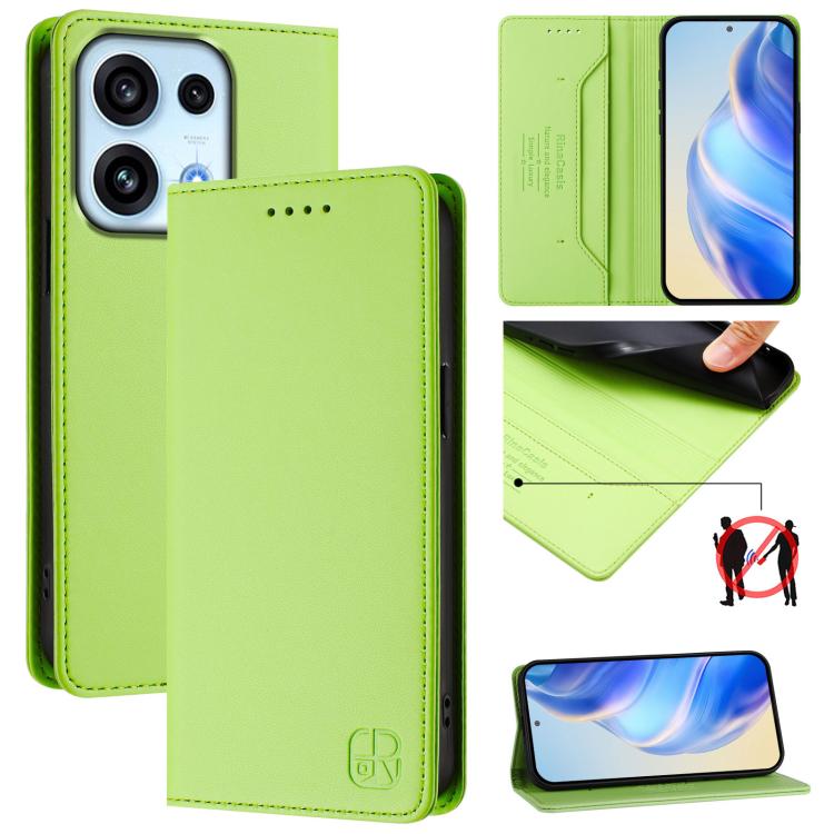 RC01 Dual-Folded Magnetic Suction RFID Leather Phone Case, For OPPO Reno16 F / FS 5G, For OPPO Reno16 / Reno16 Pro Global, For OPPO Find X9s Pro 5G, For OPPO Find X9 Ultra, For OPPO Find X9, For OPPO A6 GT 5G