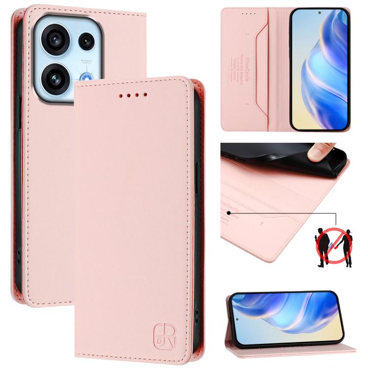 RC01 Dual-Folded Magnetic Suction RFID Leather Phone Case, For OPPO Reno16 F / FS 5G, For OPPO Reno16 / Reno16 Pro Global, For OPPO Find X9s Pro 5G, For OPPO Find X9 Ultra, For OPPO Find X9, For OPPO A6 GT 5G
