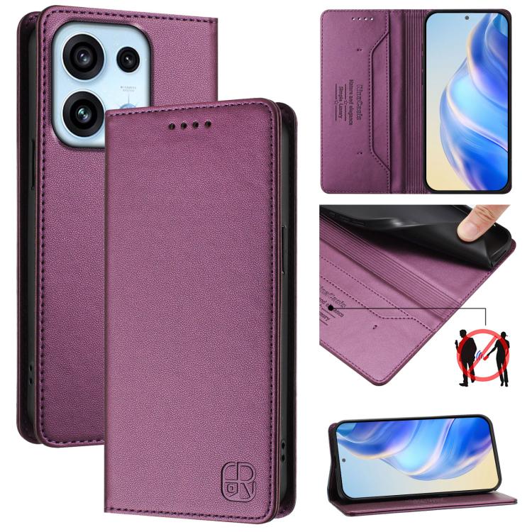 RC01 Dual-Folded Magnetic Suction RFID Leather Phone Case, For OPPO Reno16 F / FS 5G, For OPPO Reno16 / Reno16 Pro Global, For OPPO Find X9s Pro 5G, For OPPO Find X9 Ultra, For OPPO Find X9, For OPPO A6 GT 5G