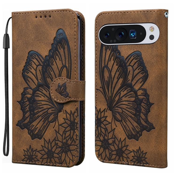 Retro Skin Feel Butterflies Embossing Horizontal Flip Leather Phone Case, For Google Pixel 10a, For Google Pixel 9 Pro XL / 10 Pro XL, For Google Pixel 9 / 10 Pro
