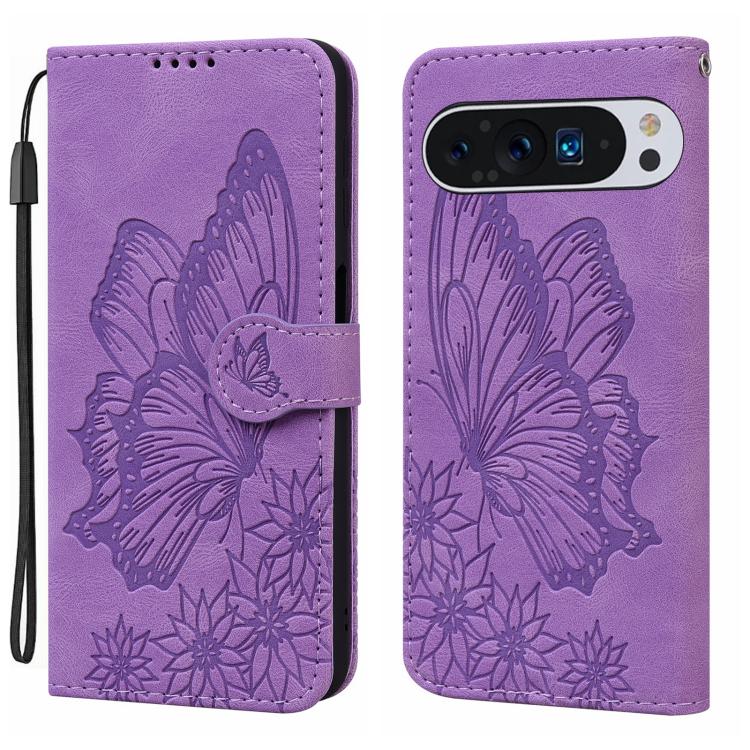 Retro Skin Feel Butterflies Embossing Horizontal Flip Leather Phone Case, For Google Pixel 10a, For Google Pixel 9 Pro XL / 10 Pro XL, For Google Pixel 9 / 10 Pro