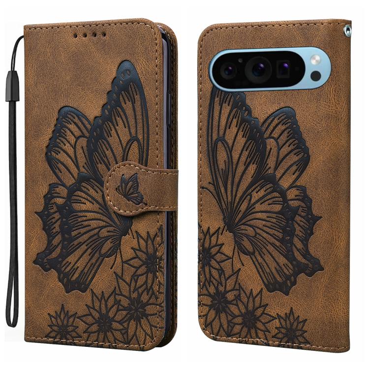 Retro Skin Feel Butterflies Embossing Horizontal Flip Leather Phone Case, For Google Pixel 10a, For Google Pixel 9 Pro XL / 10 Pro XL, For Google Pixel 9 / 10 Pro