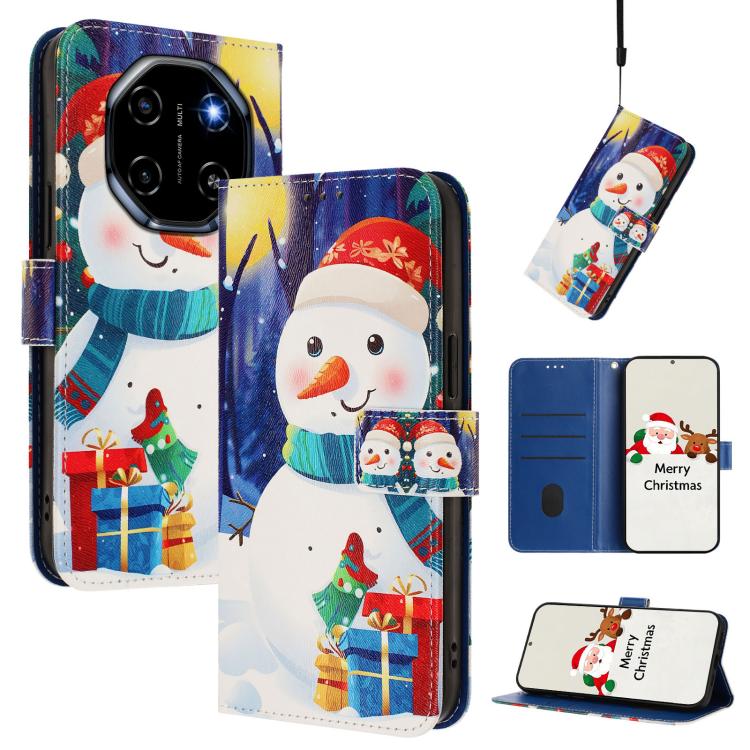 Christmas Series Buckle Leather Phone Case with Hand Strap, For Blackview SHARK 6