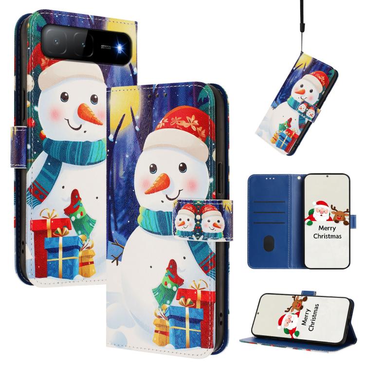 Christmas Series Buckle Leather Phone Case with Hand Strap, For Infinix Hot 60i 5G / Tecno Spark Go 5G, For Infinix Smart 10 Plus 4G