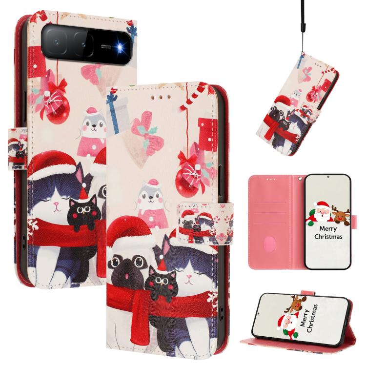 Christmas Series Buckle Leather Phone Case with Hand Strap, For Infinix Hot 60i 5G / Tecno Spark Go 5G, For Infinix Smart 10 Plus 4G