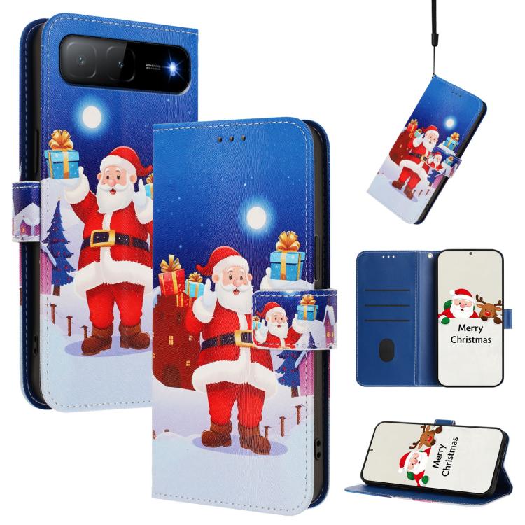 Christmas Series Buckle Leather Phone Case with Hand Strap, For Infinix Hot 60i 5G / Tecno Spark Go 5G, For Infinix Smart 10 Plus 4G