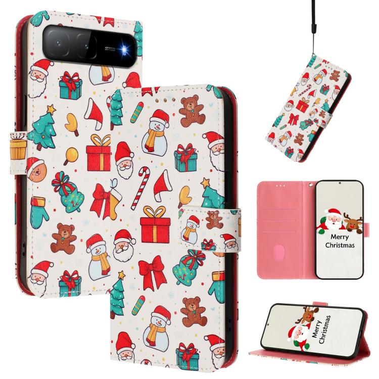 Christmas Series Buckle Leather Phone Case with Hand Strap, For Infinix Hot 60i 5G / Tecno Spark Go 5G, For Infinix Smart 10 Plus 4G