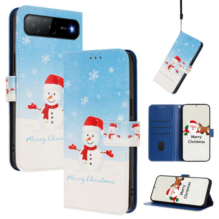 Christmas Series Buckle Leather Phone Case with Hand Strap, For Infinix Hot 60i 5G / Tecno Spark Go 5G, For Infinix Smart 10 Plus 4G