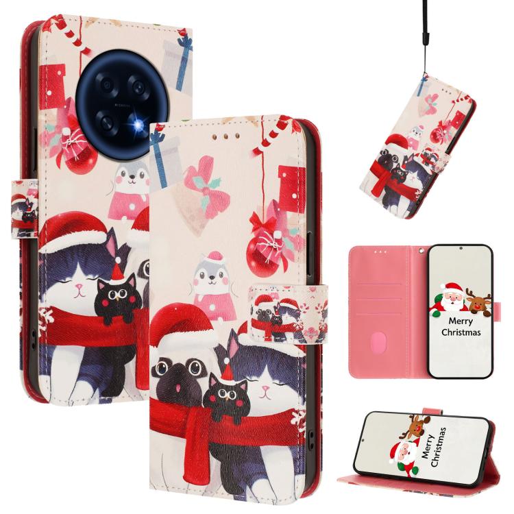 Christmas Series Buckle Leather Phone Case with Hand Strap, For OPPO Find X9, For OPPO A6 GT 5G, For OPPO Find X9 Pro, For OPPO K13 Turbo 5G