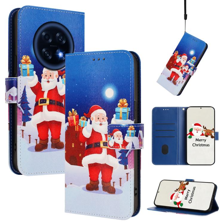 Christmas Series Buckle Leather Phone Case with Hand Strap, For OPPO Find X9, For OPPO A6 GT 5G, For OPPO Find X9 Pro, For OPPO K13 Turbo 5G