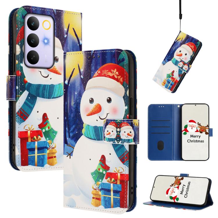 Christmas Series Buckle Leather Phone Case with Hand Strap, For Realme C71 4G India / Note 70 4G, For Realme C85 5G / 15x 5G India, For Realme P4 Pro 5G, For Realme P4 5G, For Realme 15T 5G Global, For Realme 15 / 15 Pro 5G Global                      ...