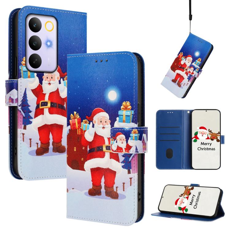 Christmas Series Buckle Leather Phone Case with Hand Strap, For Realme C71 4G India / Note 70 4G, For Realme C85 5G / 15x 5G India, For Realme P4 Pro 5G, For Realme P4 5G, For Realme 15T 5G Global, For Realme 15 / 15 Pro 5G Global                      ...