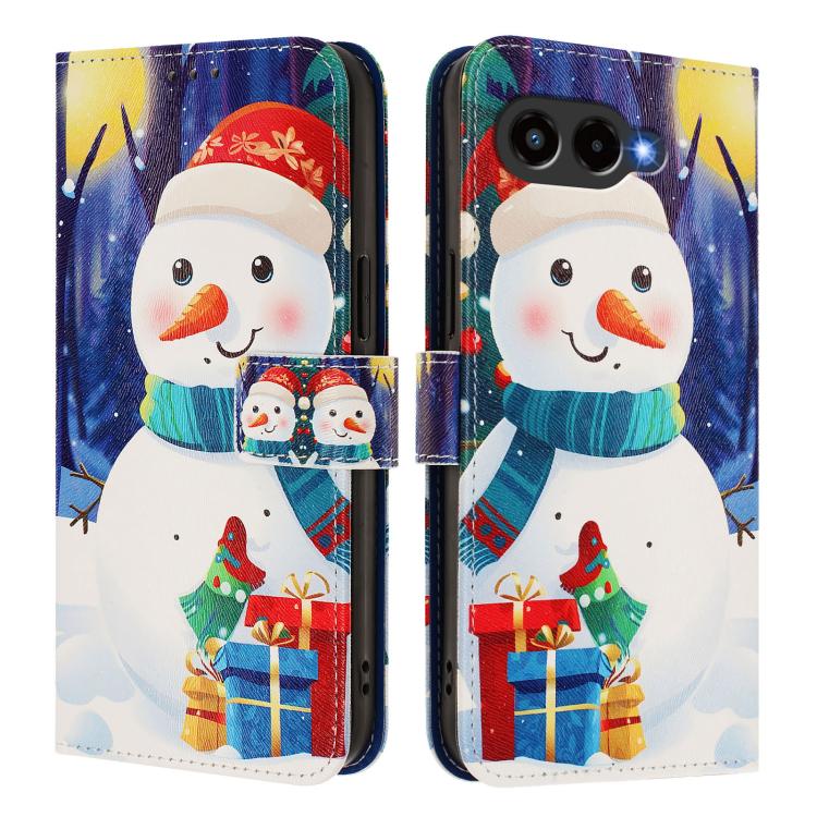 Christmas Series Buckle Leather Phone Case with Hand Strap, For T-Mobile Revvl 8 5G