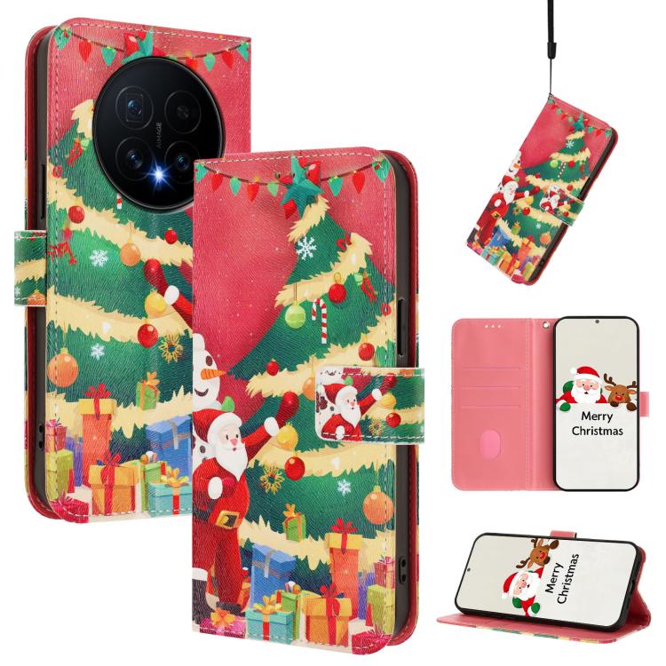Christmas Series Buckle Leather Phone Case with Hand Strap, For Honor Magic8 Pro, For Honor Magic8, For Honor Play 70 Plus, For Honor X5c Plus