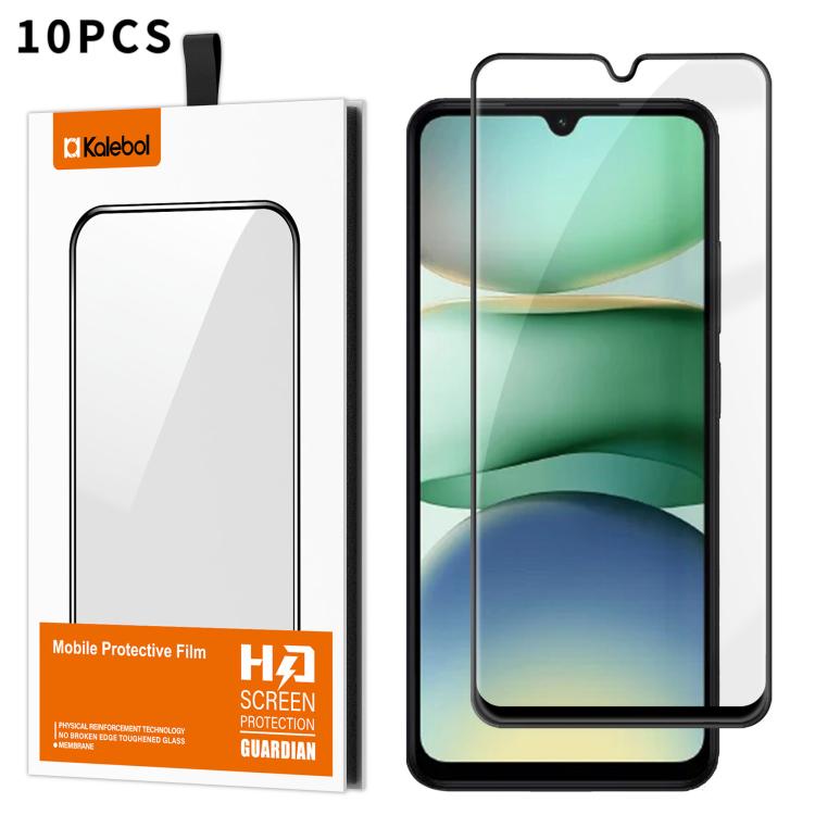10pcs Kalebol High-Aluminum Screen-Printed Full-Coverage Anti-Fingerprint Black-Bordered HD Tempered Glass Film, For Redmi A7 Pro 171mm / Poco C85x 5G, For Redmi R70m 5G, For Redmi R70 5G, For Redmi Turbo 5 Pro Max / Poco X8 Pro Max                    ...