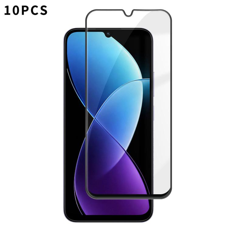 10pcs Kalebol High-Aluminum Screen-Printed Full-Coverage Anti-Fingerprint Black-Bordered HD Tempered Glass Film, For Redmi A7 Pro 171mm / Poco C85x 5G, For Redmi R70m 5G, For Redmi R70 5G, For Redmi Turbo 5 Pro Max / Poco X8 Pro Max                    ...