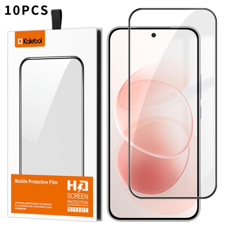10pcs Kalebol High-Aluminum Screen-Printed Full-Coverage Anti-Fingerprint Black-Bordered HD Tempered Glass Film, For Redmi Note 17 Pro Max 5G Global 163mm, For Redmi Note 17 Pro 5G Global 163mm, For Redmi Note 17 5G Global 171mm                        ...