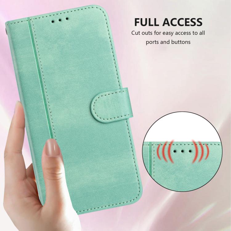 Line Splicing Buckle Retro Leather Phone Case, For Fairphone 5