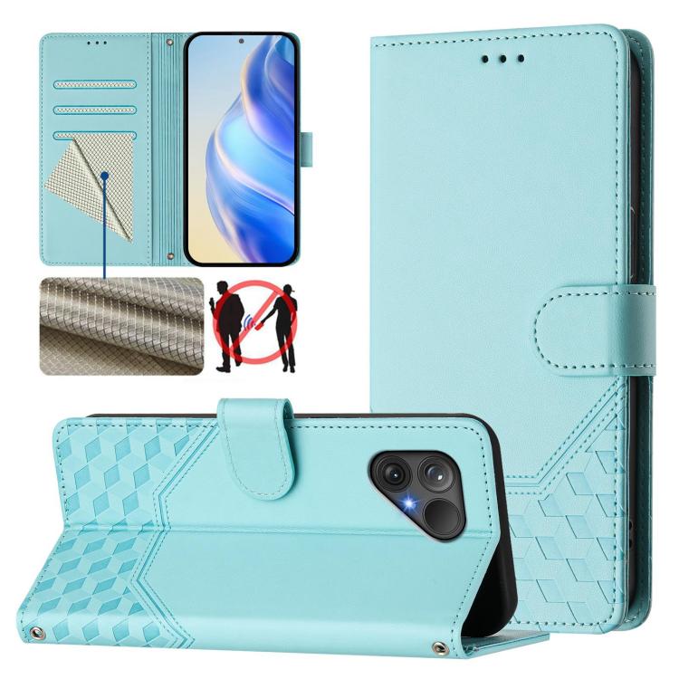 Honeycomb Embossing RFID Leather Phone Case, For Fairphone 5