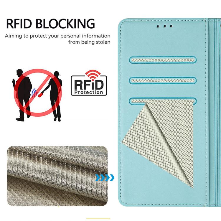 Honeycomb Embossing RFID Leather Phone Case, For Fairphone 5