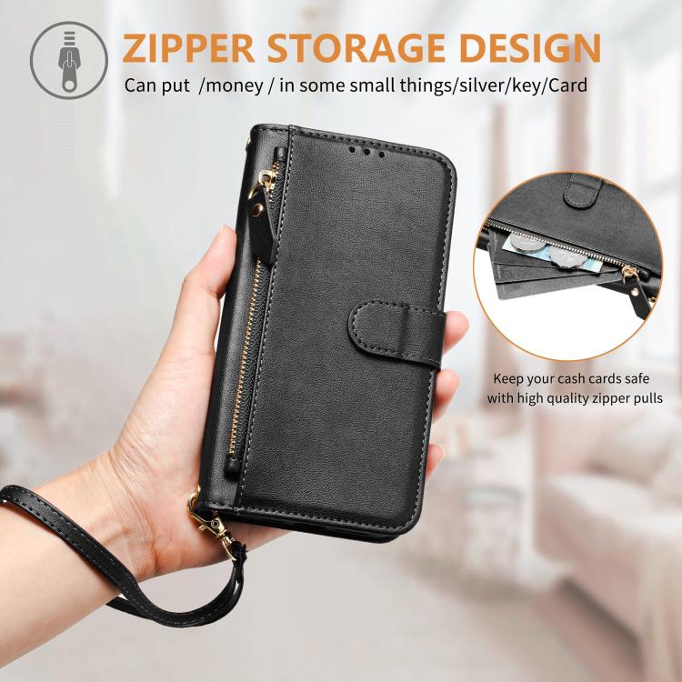 Multi-Card Slots Zipper Wallet Leather Phone Case, For Fairphone 5