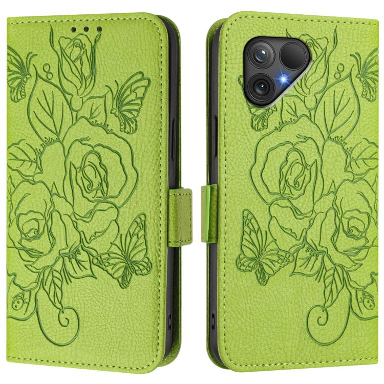Embossed Rose RFID Anti-theft Leather Phone Case, For Fairphone 5