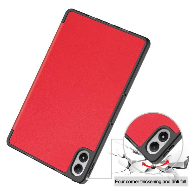 Custer TPU Pure Color 3-Fold Holder Smart Leather Tablet Case with Pen Tray, For Xiaomi Redmi Pad 2 Pro