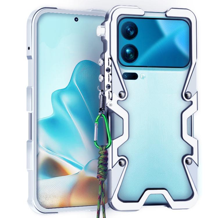 Trigger Design Hollow Metal Frame Phone Case with Lanyard, For Xiaomi 17 Max 5G, For Xiaomi 17T Pro 5G, For Xiaomi 17T 5G, For Xiaomi Poco X8 Pro Max 5G, For Xiaomi Poco X8 Pro 5G, For Xiaomi Poco M8 Pro 5G, For Xiaomi Poco M8 5G, For Xiaomi 17 Ultra  ...