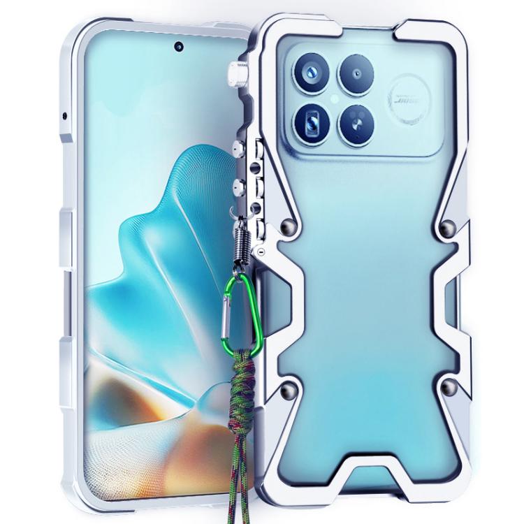 Trigger Design Hollow Metal Frame Phone Case with Lanyard, For Xiaomi 17 Max 5G, For Xiaomi 17T Pro 5G, For Xiaomi 17T 5G, For Xiaomi Poco X8 Pro Max 5G, For Xiaomi Poco X8 Pro 5G, For Xiaomi Poco M8 Pro 5G, For Xiaomi Poco M8 5G, For Xiaomi 17 Ultra  ...