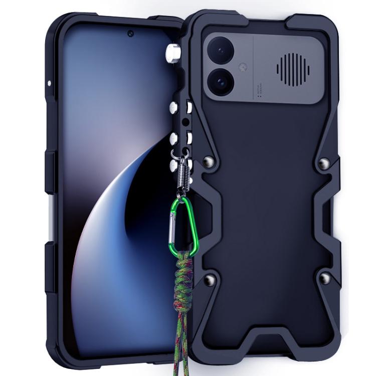 Trigger Design Hollow Metal Frame Phone Case with Lanyard, For Redmi K100 Pro Max, For Redmi K90 Ultra 5G, For Redmi K100 Pro 5G, For Redmi Turbo 5 Max / Poco X8 Pro Max 5G, For Redmi Turbo 5 / Poco X8 Pro 5G, For Redmi Note 15 Pro+ 5G Global 163.3mm  ...