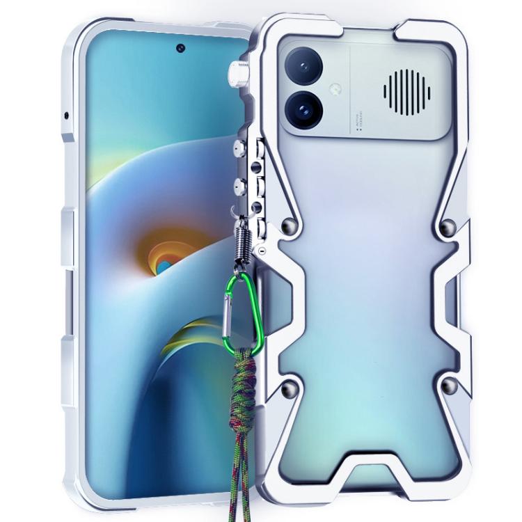 Trigger Design Hollow Metal Frame Phone Case with Lanyard, For Redmi K100 Pro Max, For Redmi K90 Ultra 5G, For Redmi K100 Pro 5G, For Redmi Turbo 5 Max / Poco X8 Pro Max 5G, For Redmi Turbo 5 / Poco X8 Pro 5G, For Redmi Note 15 Pro+ 5G Global 163.3mm  ...