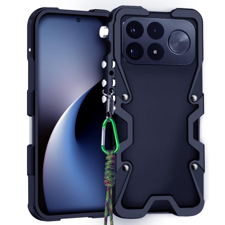 Trigger Design Hollow Metal Frame Phone Case with Lanyard, For Redmi K100 Pro Max, For Redmi K90 Ultra 5G, For Redmi K100 Pro 5G, For Redmi Turbo 5 Max / Poco X8 Pro Max 5G, For Redmi Turbo 5 / Poco X8 Pro 5G, For Redmi Note 15 Pro+ 5G Global 163.3mm  ...