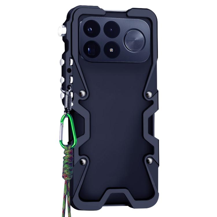 Trigger Design Hollow Metal Frame Phone Case with Lanyard, For Redmi K100 Pro Max, For Redmi K90 Ultra 5G, For Redmi K100 Pro 5G, For Redmi Turbo 5 Max / Poco X8 Pro Max 5G, For Redmi Turbo 5 / Poco X8 Pro 5G, For Redmi Note 15 Pro+ 5G Global 163.3mm  ...