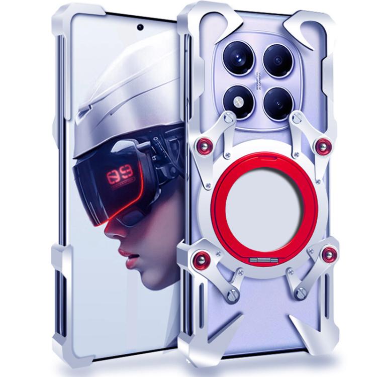 Rotating Bracket Hollow Metal Phone Case with Lanyard, For Redmi Turbo 5 Max / Poco X8 Pro Max 5G, For Redmi Turbo 5 / Poco X8 Pro 5G, For Redmi Note 15 5G / 4G Global 164mm, For Redmi Note 15 Pro+ 5G Global 163.3mm                                     ...