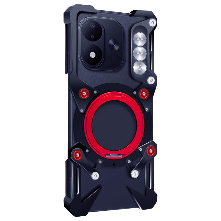 Rotating Bracket Hollow Metal Phone Case with Lanyard, For Redmi Note 17 5G / 4G Global 169.7mm, For Redmi Note 17 Pro 5G Global 163.5mm, For Redmi K100 Pro Max, For Redmi K90 Ultra 5G, For Redmi K100 Pro 5G, For Redmi Turbo 5 Max / Poco X8 Pro Max 5G ...