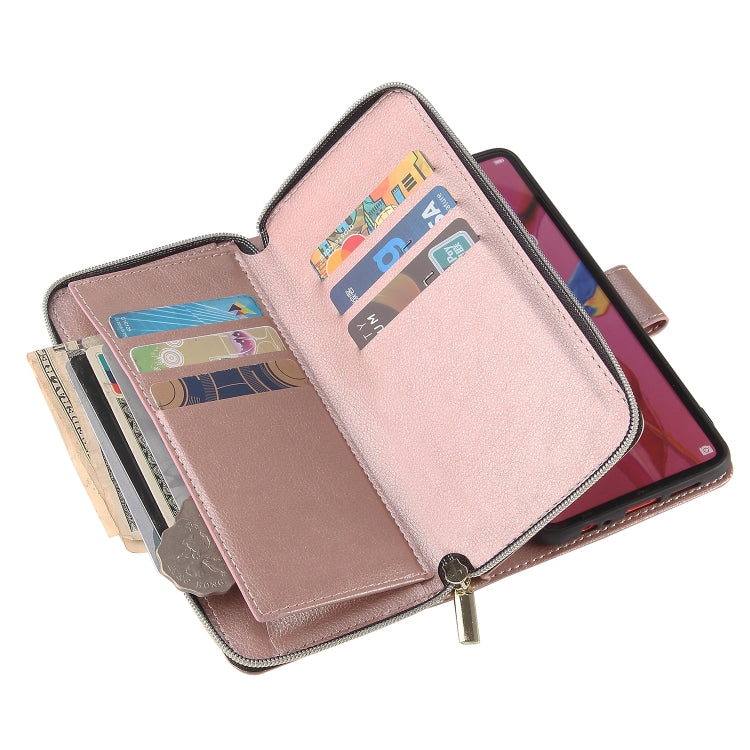 Zipper Wallet Bag Horizontal Flip PU Leather Case with Holder & 9 Card Slots & Wallet & Lanyard & Photo Frame, For Huawei P30, For Huawei P30 Lite, For Huawei P30 Pro, For Huawei P40, For Huawei P40 Lite, For Huawei P40 Pro, For Huawei P40 Pro+        ...